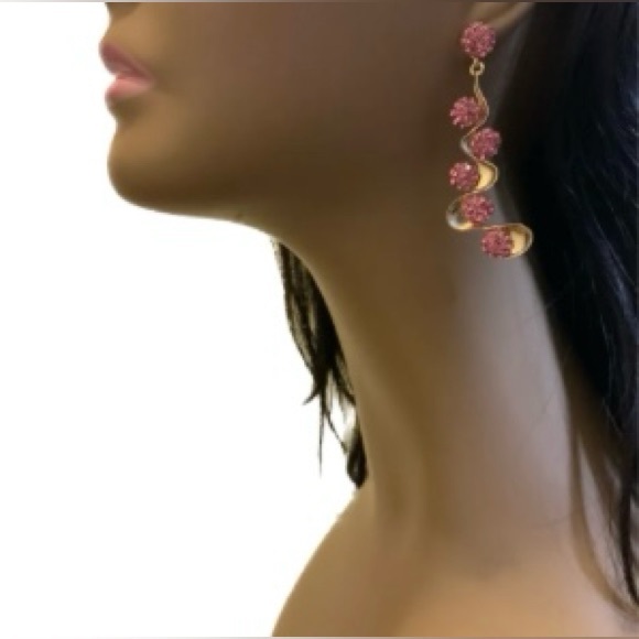 Flower Crystal Earrings - Picture 1 of 2